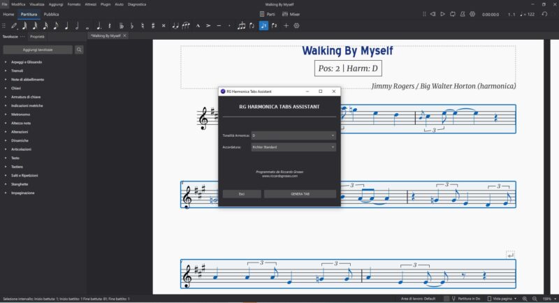 RG Harmonica Tabs Assistant (MuseScore 4 Professional Plugin) - immagine 2