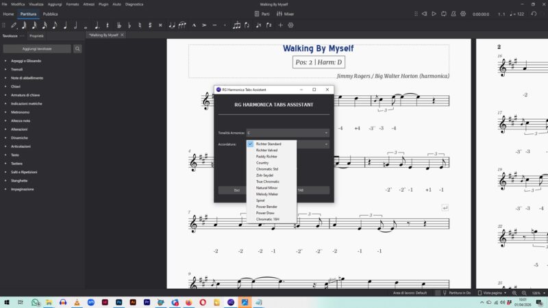 RG Harmonica Tabs Assistant (MuseScore 4 Professional Plugin) - immagine 4